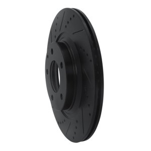 Mazda RX-8 Brake Rotor (1) - Rear Left - R1 Concepts - Drilled & Slotted - Black - `04-`11